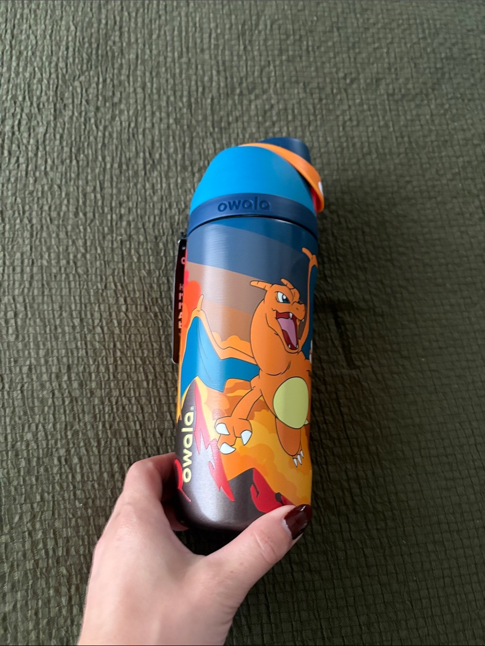 Owalo Charizard Insulated Kids Water Bottle in Blue & Orange